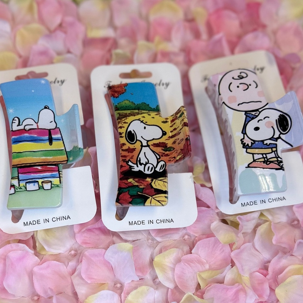 Snoopy Cartoon Hair Clips - Multicolor Set